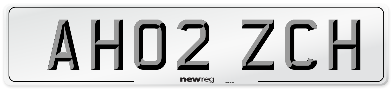 AH02 ZCH Number Plate from New Reg